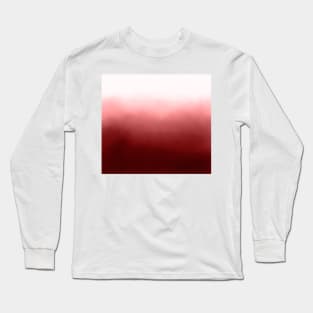 Boho Crimson Red Ombre Gradient Dip Dye Long Sleeve T-Shirt